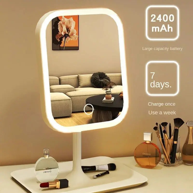 Niche Modern Desktop Vanity Mirror 3 Color Light LED Makeup Mirror Touching Mirror Women Bedroom Dressing Mirror Just Motivational Minds