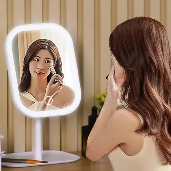 Niche Modern Desktop Vanity Mirror 3 Color Light LED Makeup Mirror Touching Mirror Women Bedroom Dressing Mirror Just Motivational Minds
