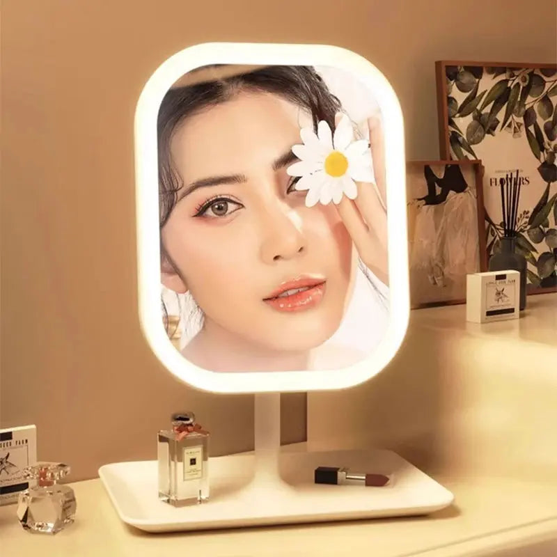 Niche Modern Desktop Vanity Mirror 3 Color Light LED Makeup Mirror Touching Mirror Women Bedroom Dressing Mirror Just Motivational Minds