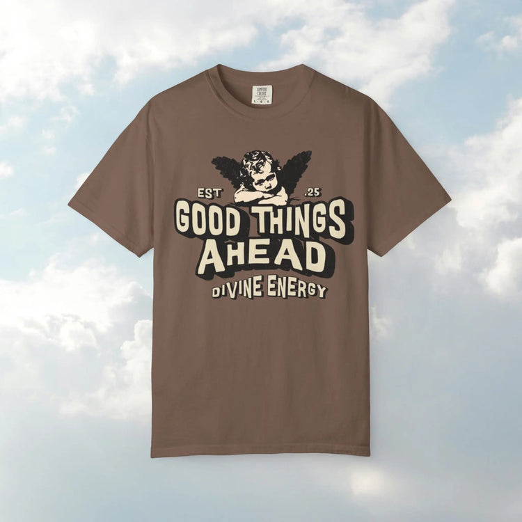 Good Things Ahead T-Shirt | Vintage Vibe, Unisex Tee, Divine Energy Shirt, Graphic Tee, Gift for Optimists Printify