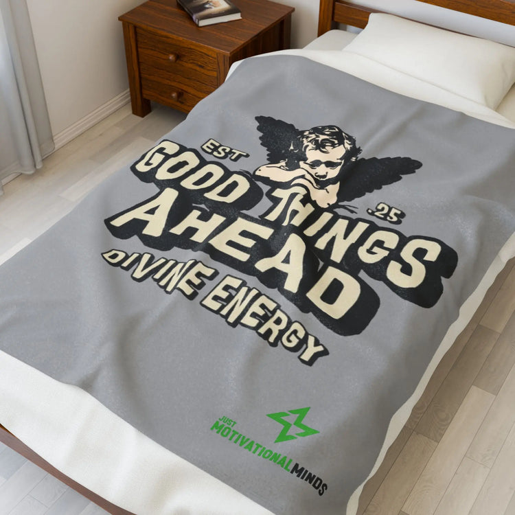 Good Things Ahead Angel Blanket | Velveteen Plush throw Momentum