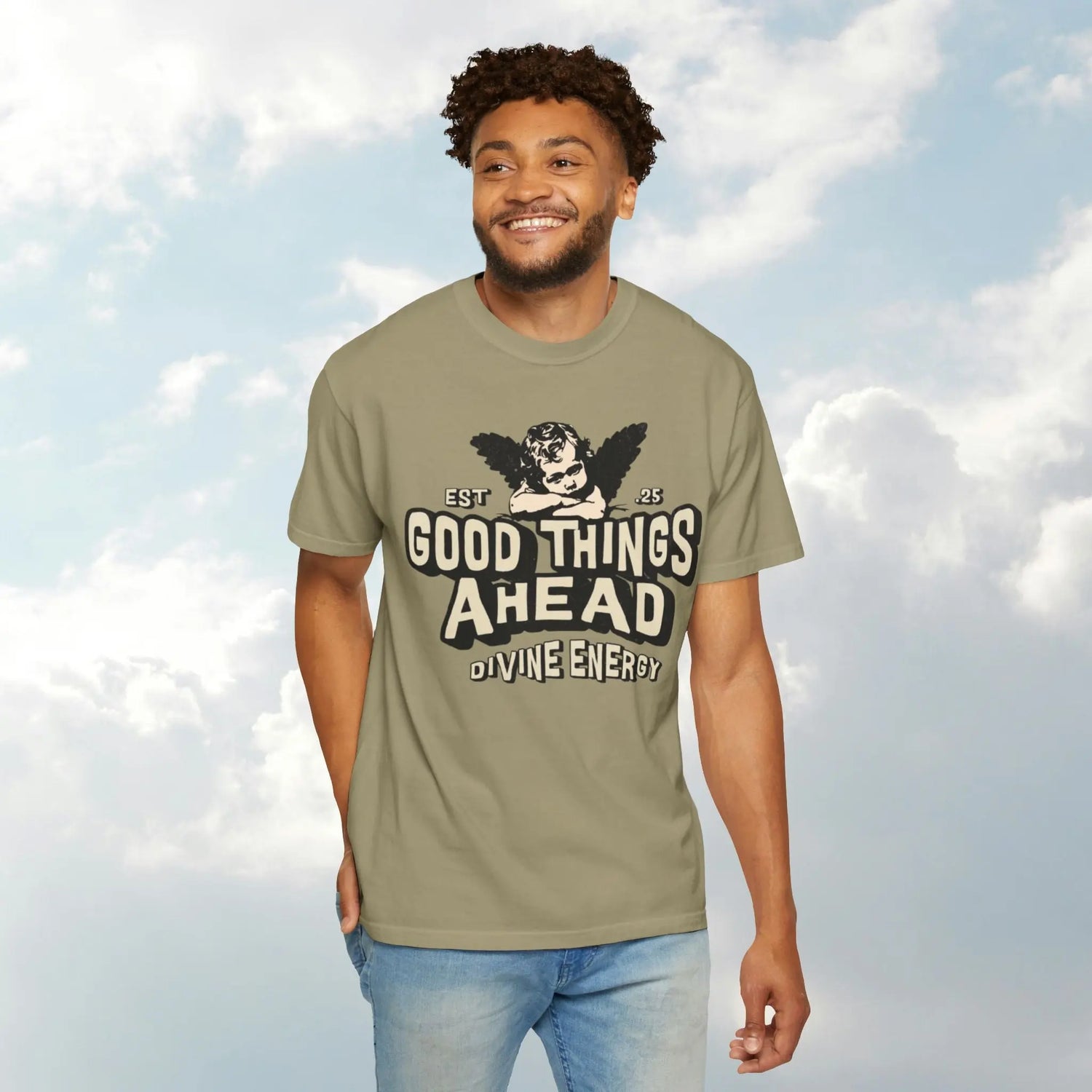 Good Things Ahead T-Shirt | Vintage Vibe, Unisex Tee, Divine Energy Shirt, Graphic Tee, Gift for Optimists Printify