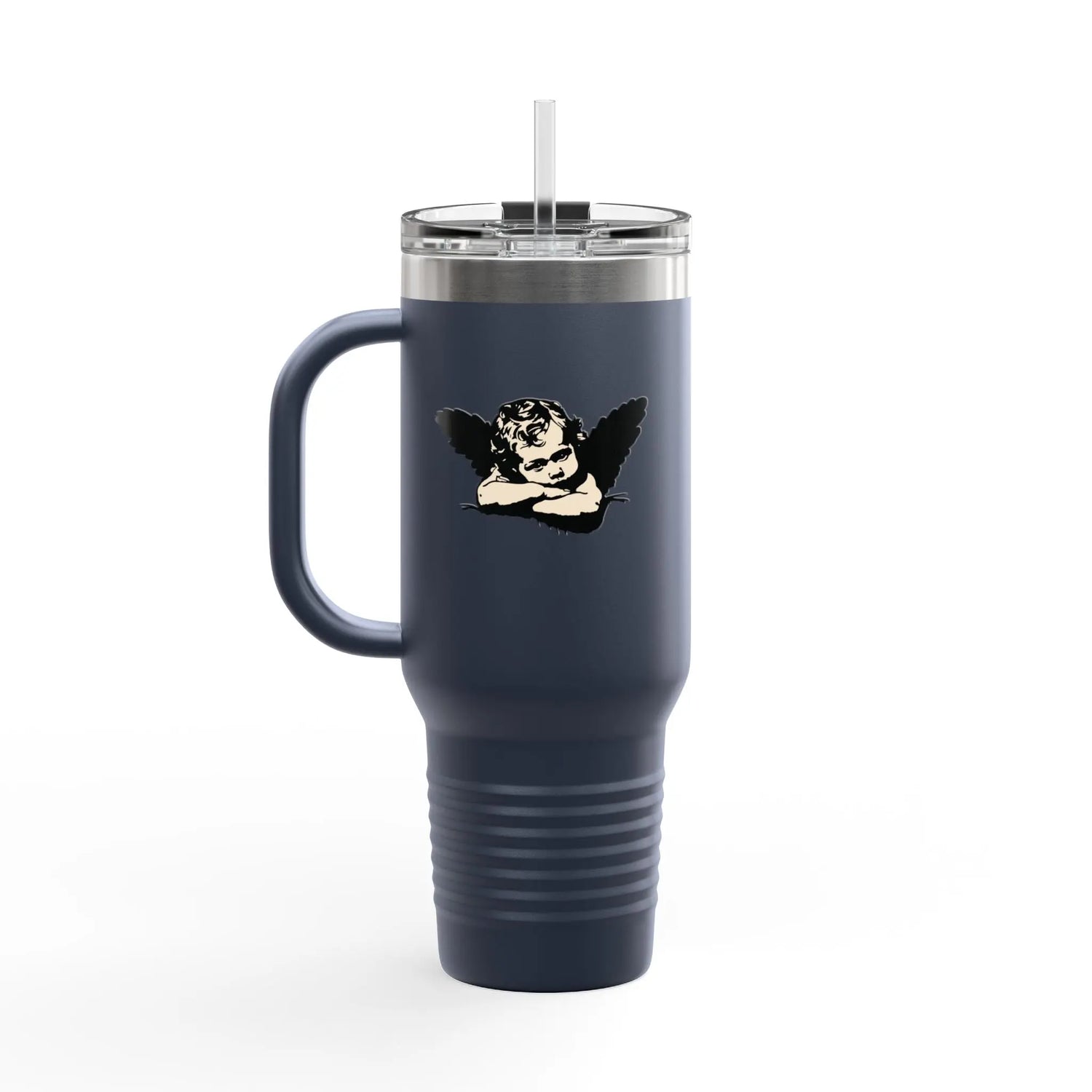 Insulated 40oz Travel Mug – Motivational Minds Logo, Double-Wall Stainless Tumbler with Straw & Handle Momentum