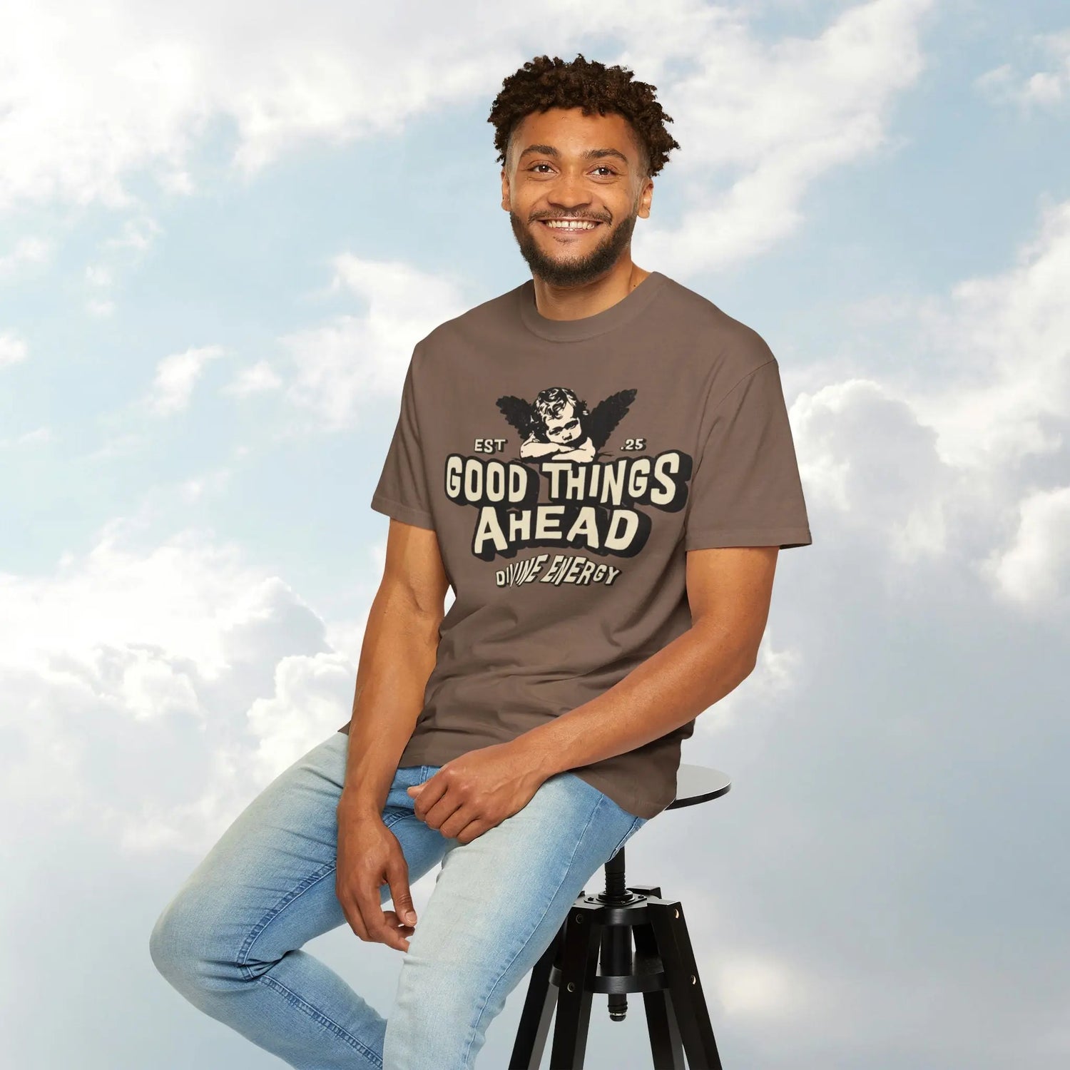 Good Things Ahead T-Shirt | Vintage Vibe, Unisex Tee, Divine Energy Shirt, Graphic Tee, Gift for Optimists Printify