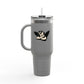 Insulated 40oz Travel Mug – Motivational Minds Logo, Double-Wall Stainless Tumbler with Straw & Handle Momentum