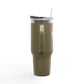 Insulated 40oz Travel Mug – Motivational Minds Logo, Double-Wall Stainless Tumbler with Straw & Handle Momentum