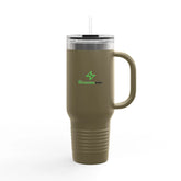 Insulated 40oz Travel Mug – Motivational Minds Logo, Double-Wall Stainless Tumbler with Straw & Handle Momentum