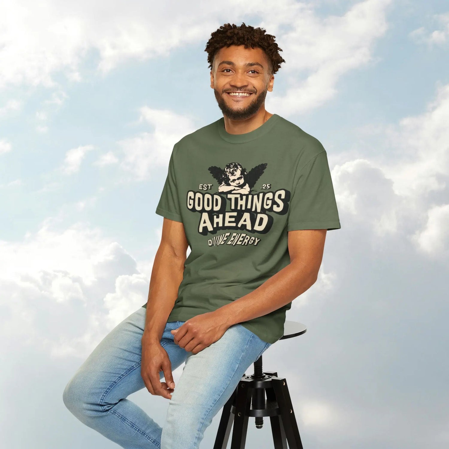 Good Things Ahead T-Shirt | Vintage Vibe, Unisex Tee, Divine Energy Shirt, Graphic Tee, Gift for Optimists Printify