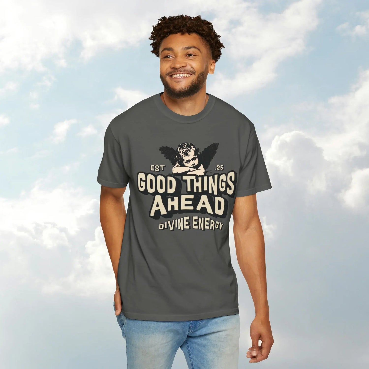 Good Things Ahead T-Shirt | Vintage Vibe, Unisex Tee, Divine Energy Shirt, Graphic Tee, Gift for Optimists Printify