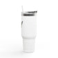 Insulated 40oz Travel Mug – Motivational Minds Logo, Double-Wall Stainless Tumbler with Straw & Handle Momentum