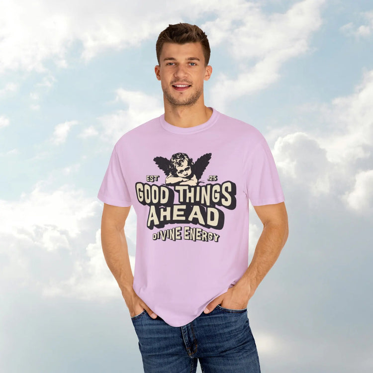 Good Things Ahead T-Shirt | Vintage Vibe, Unisex Tee, Divine Energy Shirt, Graphic Tee, Gift for Optimists Printify