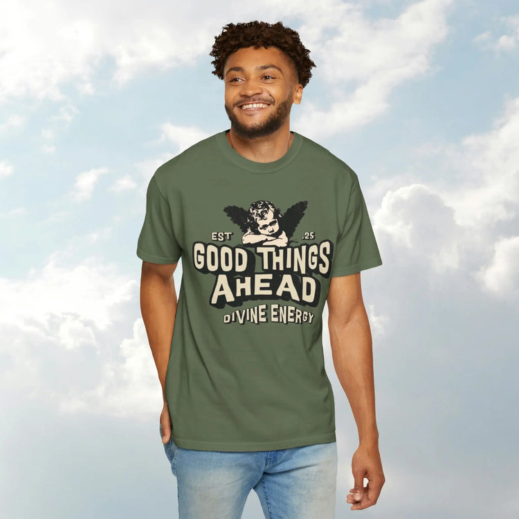 Good Things Ahead T-Shirt | Vintage Vibe, Unisex Tee, Divine Energy Shirt, Graphic Tee, Gift for Optimists Printify