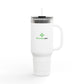 Insulated 40oz Travel Mug – Motivational Minds Logo, Double-Wall Stainless Tumbler with Straw & Handle Momentum