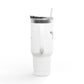 Insulated 40oz Travel Mug – Motivational Minds Logo, Double-Wall Stainless Tumbler with Straw & Handle Momentum