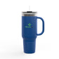 Insulated 40oz Travel Mug – Motivational Minds Logo, Double-Wall Stainless Tumbler with Straw & Handle Momentum