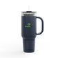 Insulated 40oz Travel Mug – Motivational Minds Logo, Double-Wall Stainless Tumbler with Straw & Handle Momentum