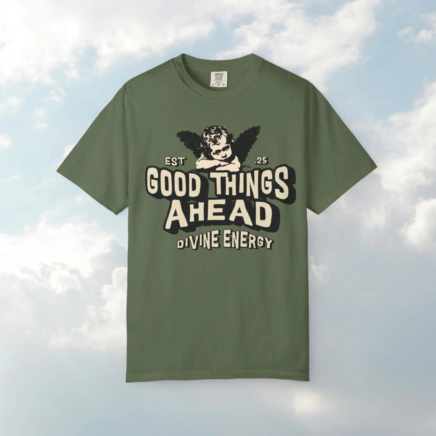 Good Things Ahead T-Shirt | Vintage Vibe, Unisex Tee, Divine Energy Shirt, Graphic Tee, Gift for Optimists Printify