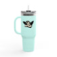 Insulated 40oz Travel Mug – Motivational Minds Logo, Double-Wall Stainless Tumbler with Straw & Handle Momentum