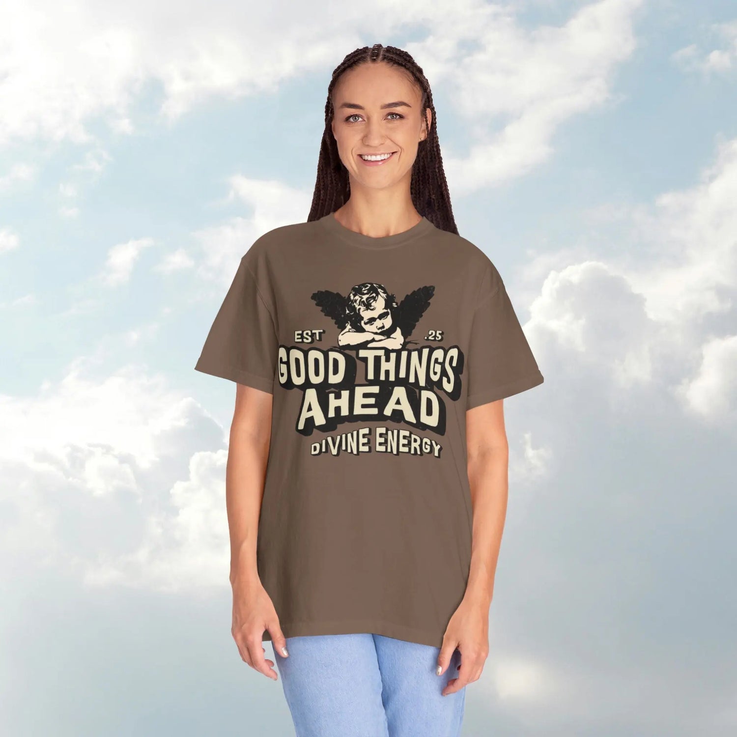Good Things Ahead T-Shirt | Vintage Vibe, Unisex Tee, Divine Energy Shirt, Graphic Tee, Gift for Optimists Printify