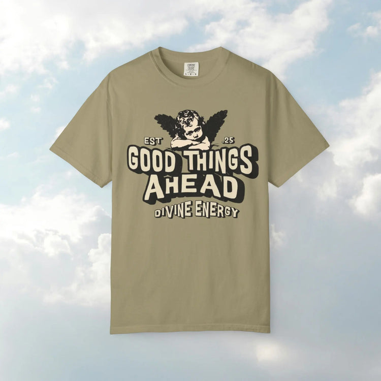 Good Things Ahead T-Shirt | Vintage Vibe, Unisex Tee, Divine Energy Shirt, Graphic Tee, Gift for Optimists Printify