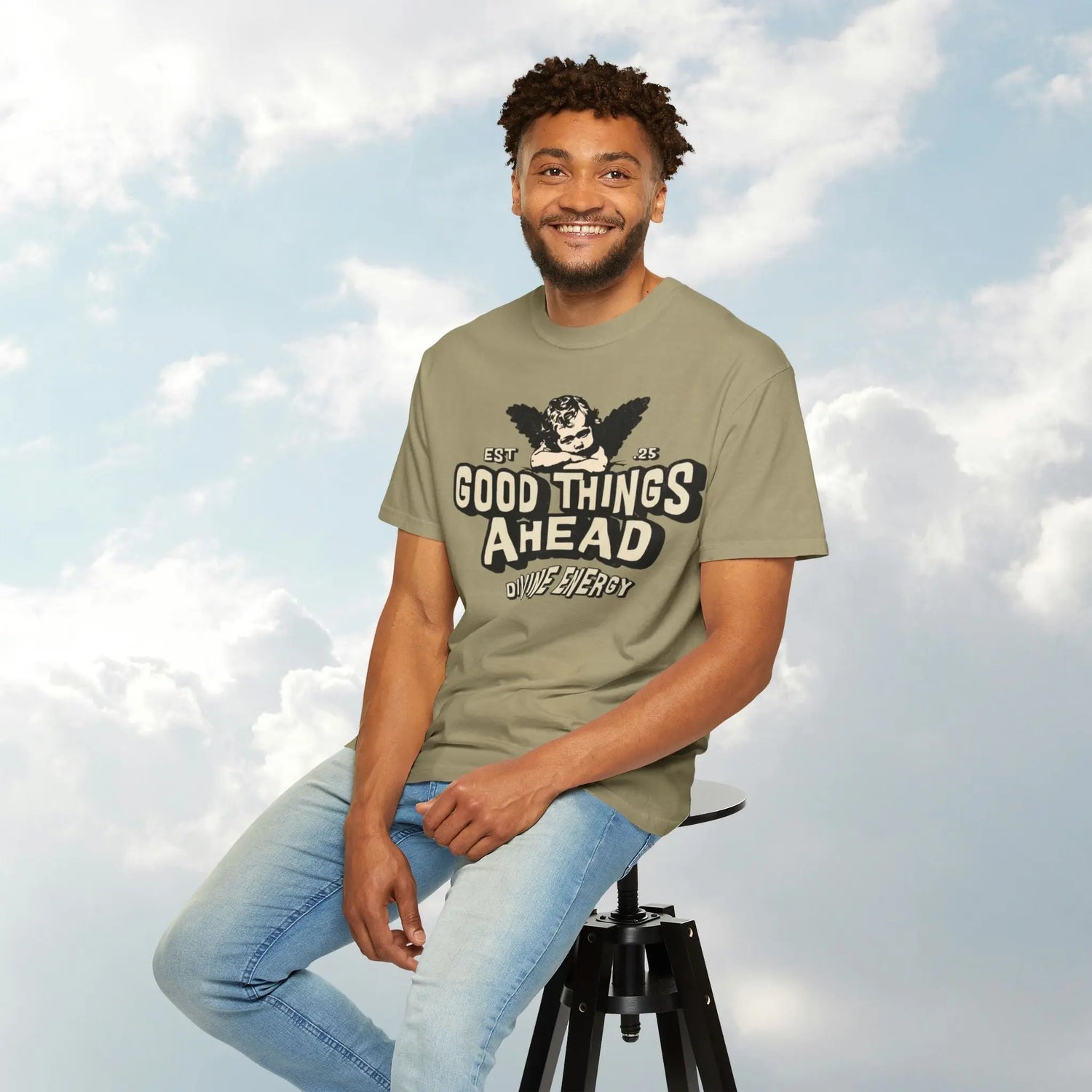 Good Things Ahead T-Shirt | Vintage Vibe, Unisex Tee, Divine Energy Shirt, Graphic Tee, Gift for Optimists Printify