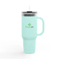 Insulated 40oz Travel Mug – Motivational Minds Logo, Double-Wall Stainless Tumbler with Straw & Handle Momentum