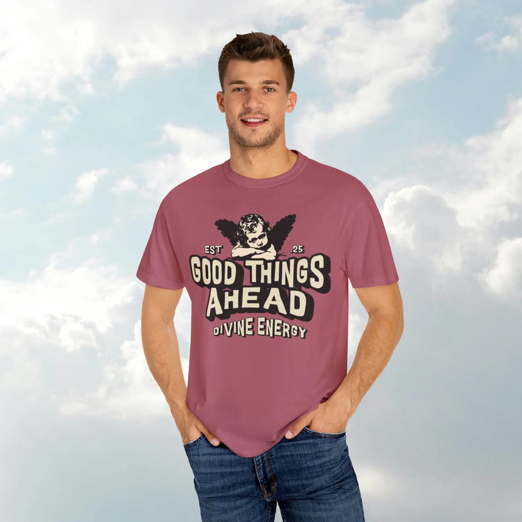 Good Things Ahead T-Shirt | Vintage Vibe, Unisex Tee, Divine Energy Shirt, Graphic Tee, Gift for Optimists Printify