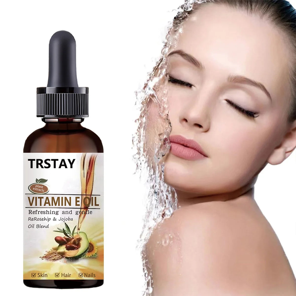 Pure Natural Vitamin E Oil Face Body Massage Spa Avocado Essential Oils Cold Pressed Moisturizer Serum