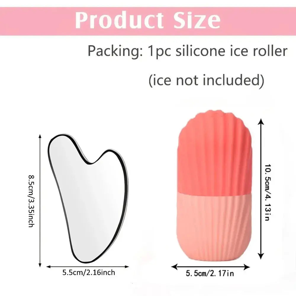 Ice Face Roller Stainless Steel Gua Sha Board Set Facial Massager Face Massage Roller Face Lifting Beauty Skin Care Tools Momentum