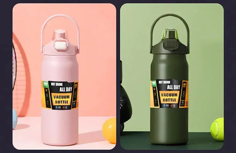 Outdoor Portable Stainless Steel Thermal Mug Tumbler Vacuum Flasks Cold and Hot Sports Water Bottle with Straw Momentum