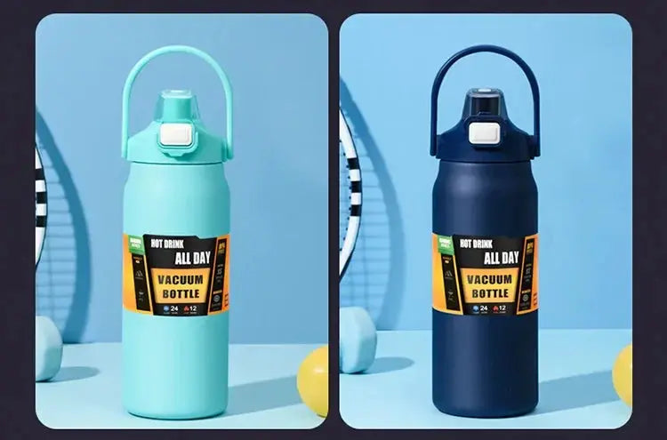 Outdoor Portable Stainless Steel Thermal Mug Tumbler Vacuum Flasks Cold and Hot Sports Water Bottle with Straw Momentum